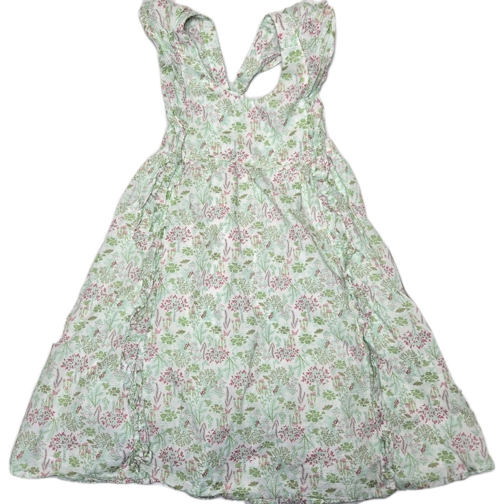 Shabby Chic Dress Girls 7 Botanical Sleeveless‎ Ruffle Cotton Petticoat Cottage